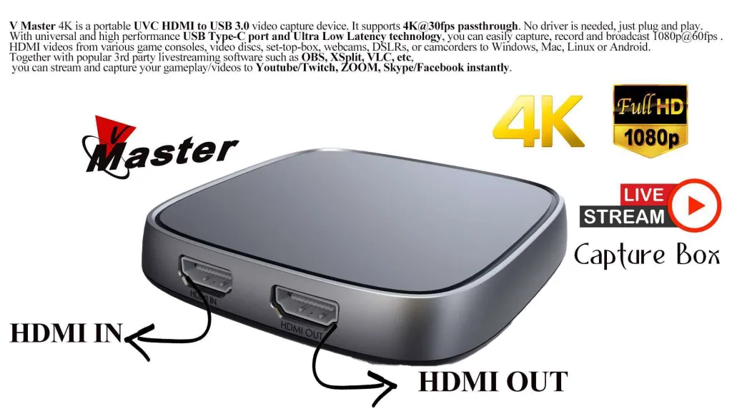 VMaster 4K-HD Live Streaming Capture Box